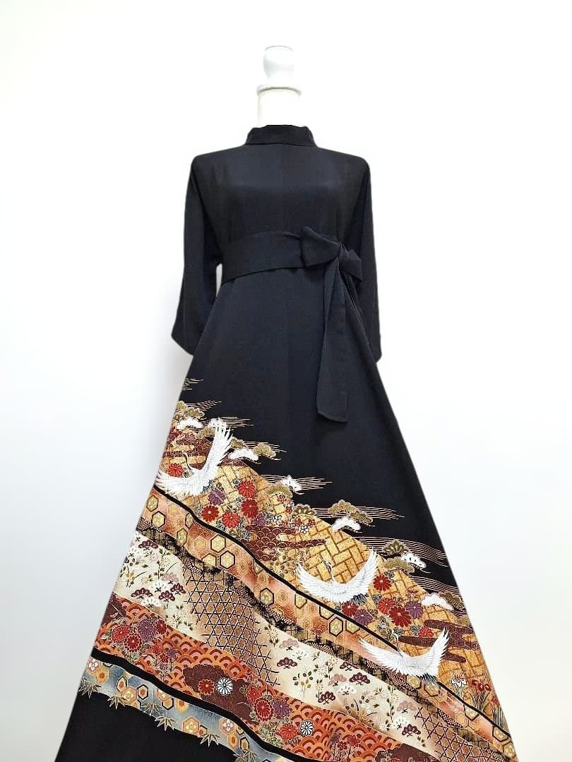 着物リメイクワンピース3618