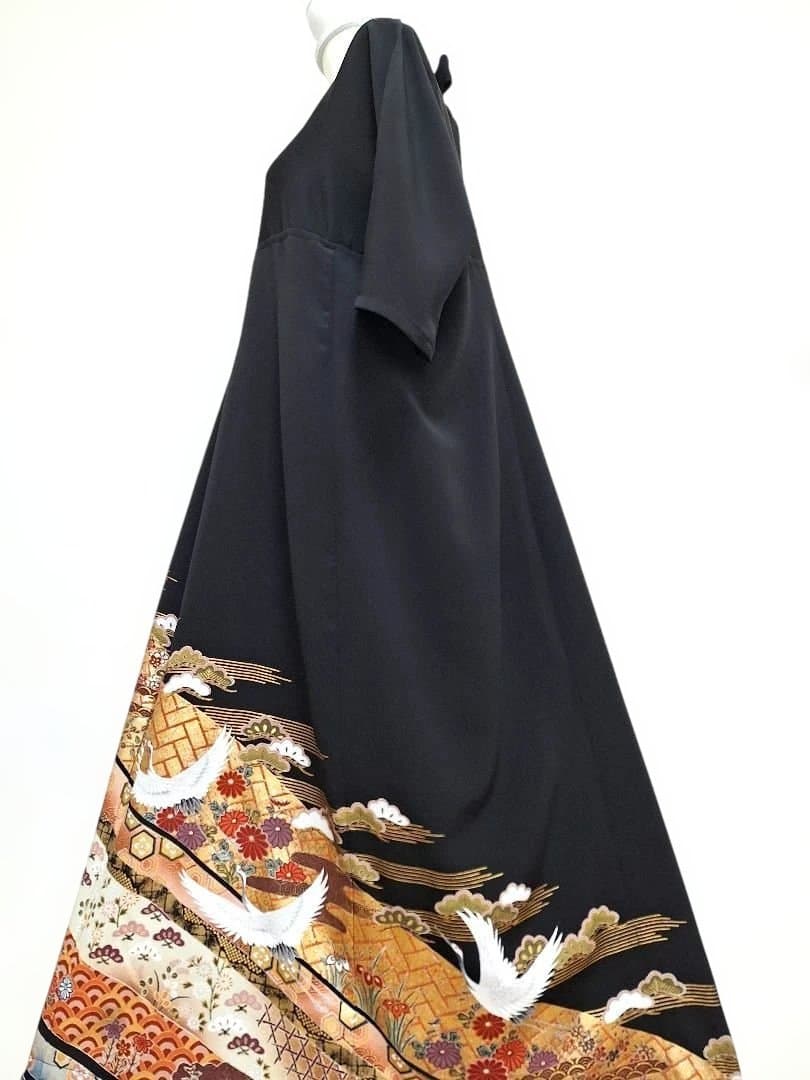 着物リメイクワンピース3618