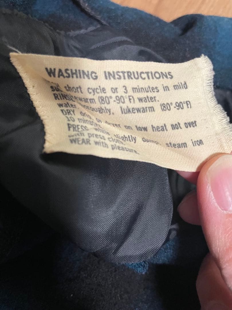 60s Pendleton オンブレチェック ウールシャツMサイズ 青黒