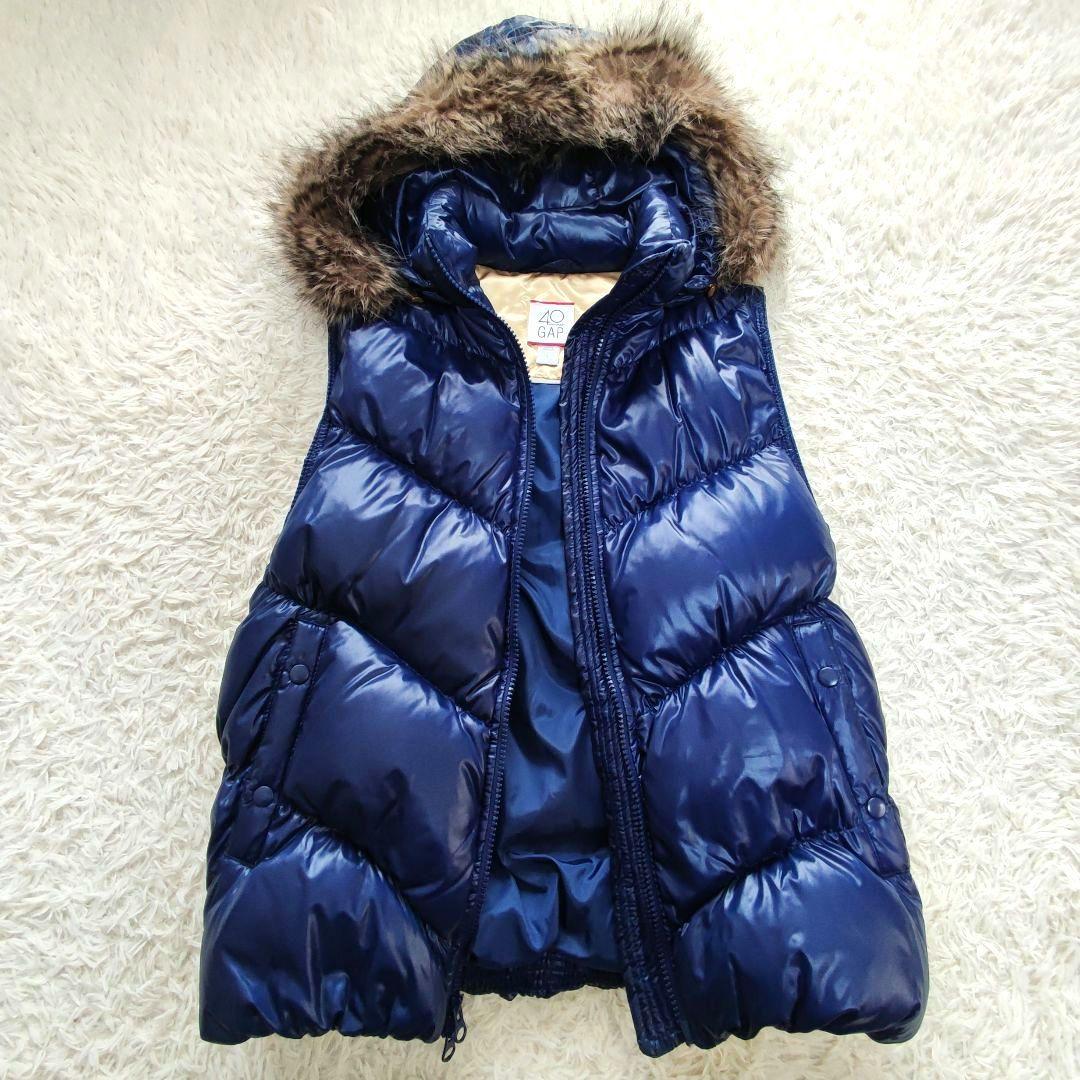 極美品　OLD GAP ファー ダウン ベスト 光沢 y2k archive　L
