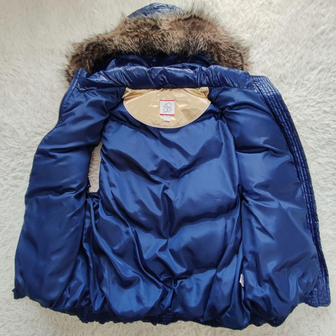 極美品　OLD GAP ファー ダウン ベスト 光沢 y2k archive　L