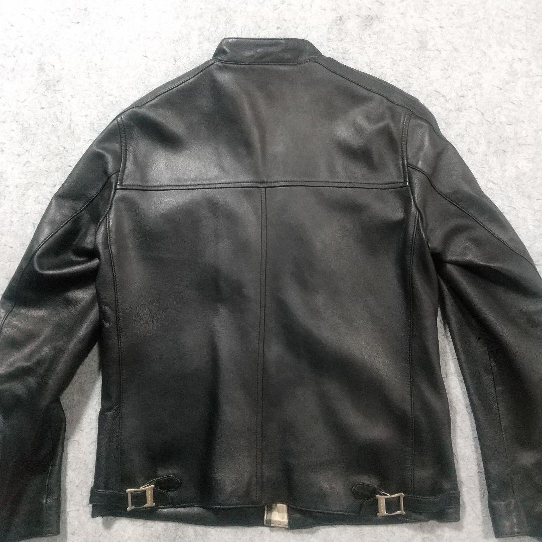 バーバリーブラックレーベル ライダース ブルゾン 革ジャン ラムレザー アウター