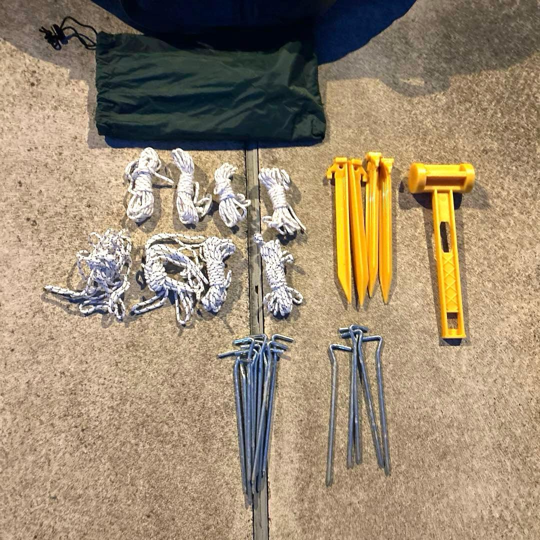 【美品】タフドーム 3025 スターターセットにポール付き　グリーン