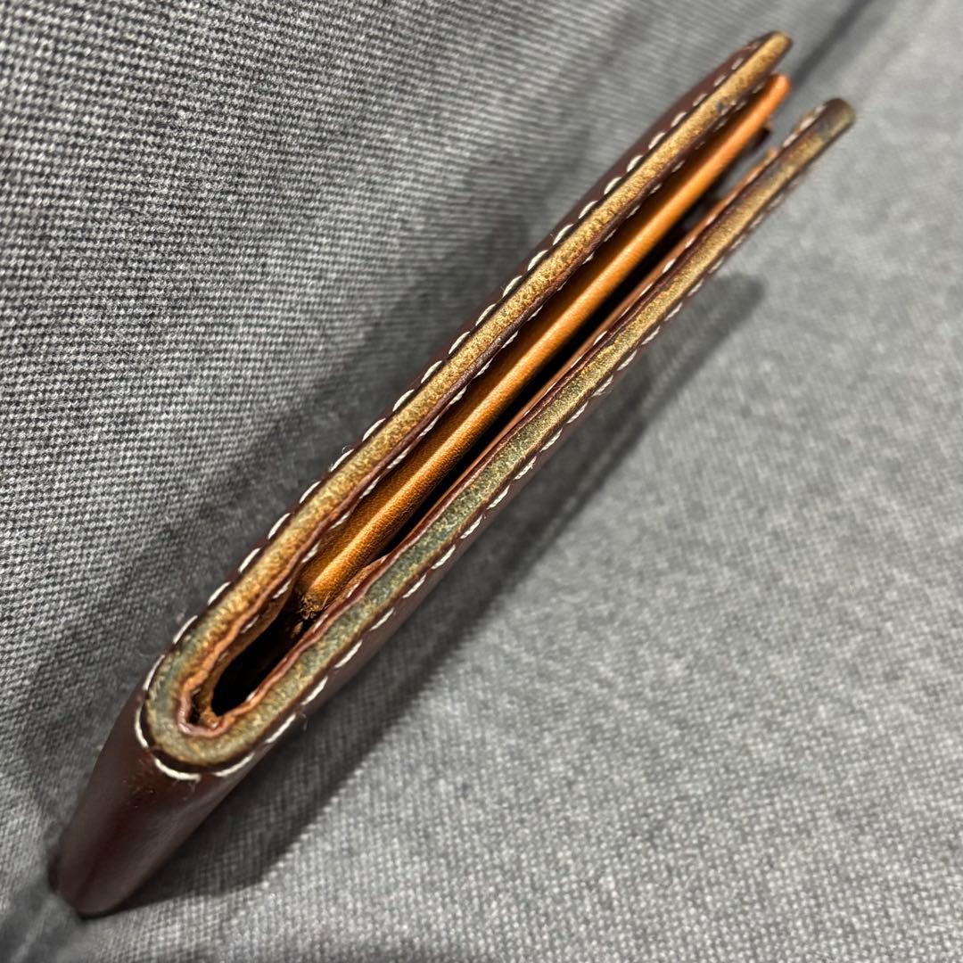 希少 RED WING 二つ折り財布 本革 USAブーツレザー使用（ブラウン）