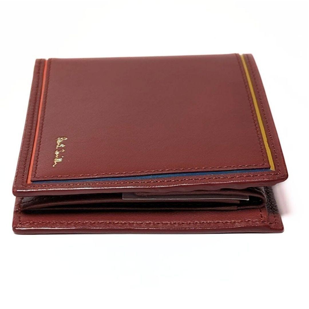 新品✨ポールスミス✨Paul Smith ストライプ 折り 財布 メンズ 本革
