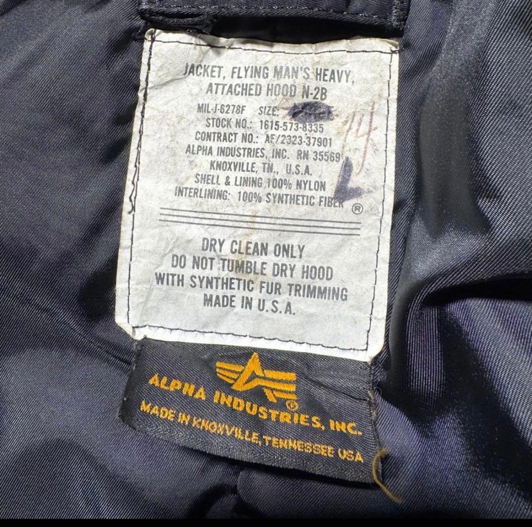 USA製 ALPHA N2B flight jacket N-2B ブラック