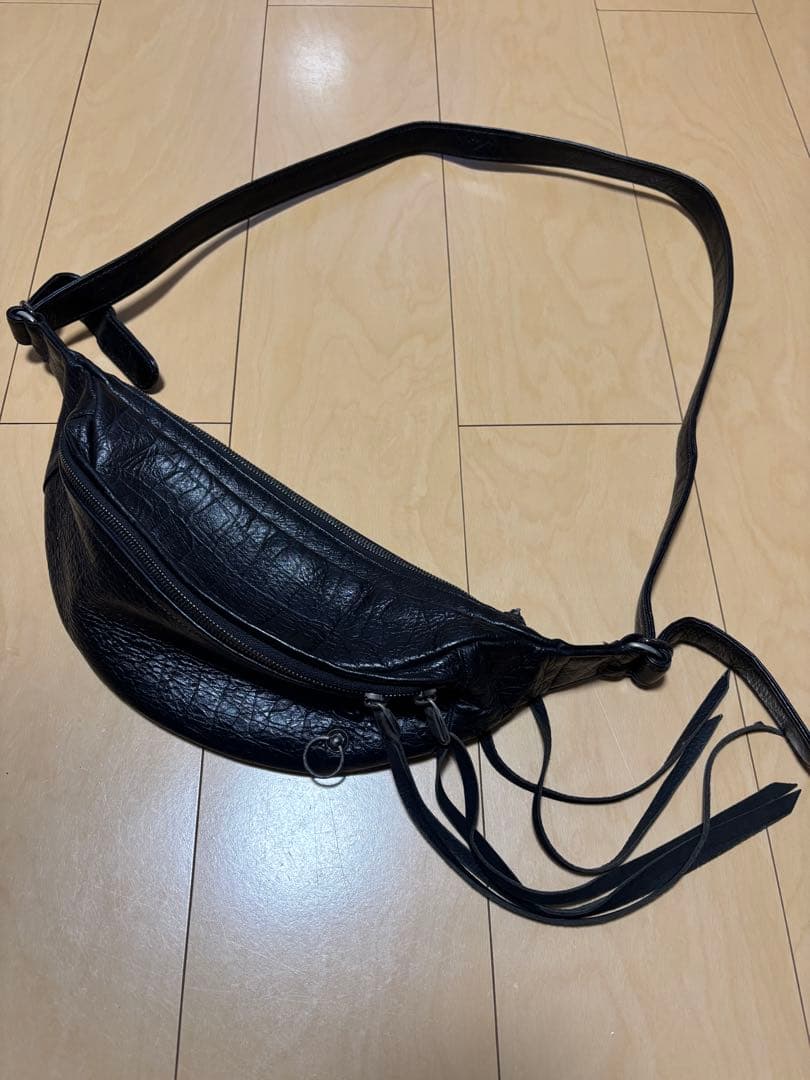 ジャムホームメイド　ミニショルダー　ウエストバッグ　クロコ型押しレザー　本革