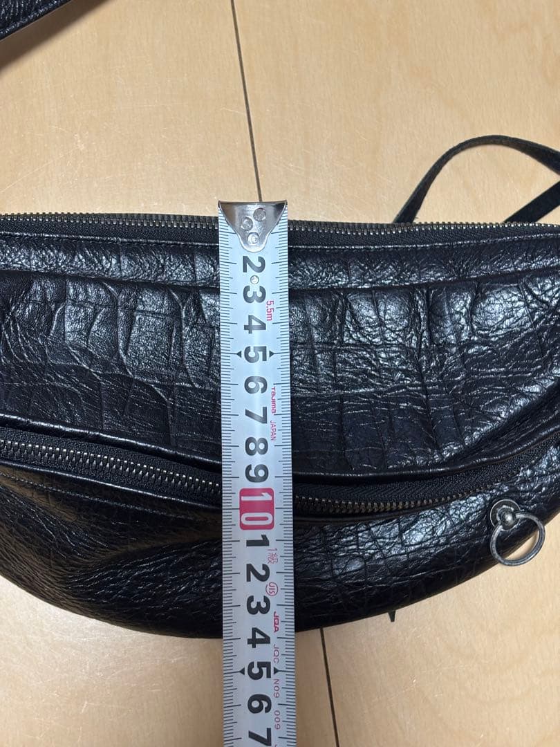 ジャムホームメイド　ミニショルダー　ウエストバッグ　クロコ型押しレザー　本革