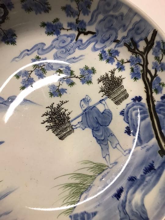 パリ購入古伊万里 大深皿　W28xH9cmアンティーク　骨董　シノワズリ  大鉢