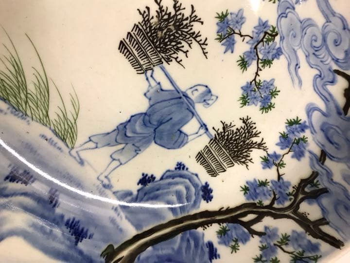 パリ購入古伊万里 大深皿　W28xH9cmアンティーク　骨董　シノワズリ  大鉢