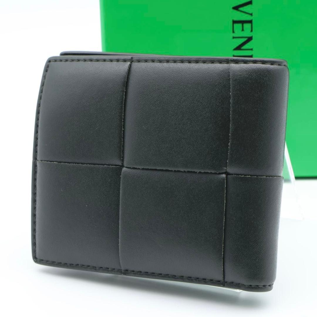 【極美品】BOTTEGAVENETA カセット　二つ折り財布　ダークモス