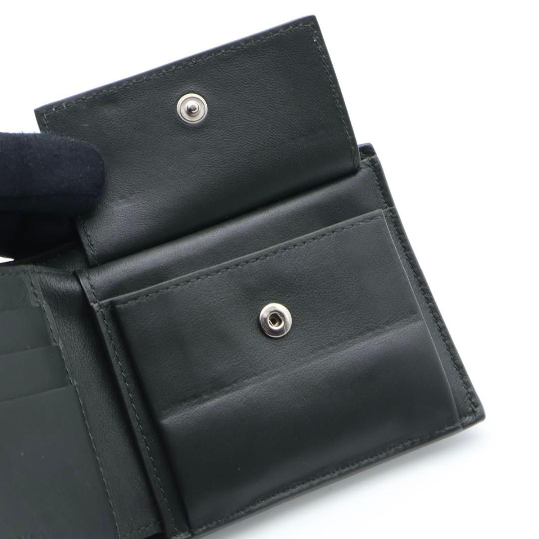 【極美品】BOTTEGAVENETA カセット　二つ折り財布　ダークモス