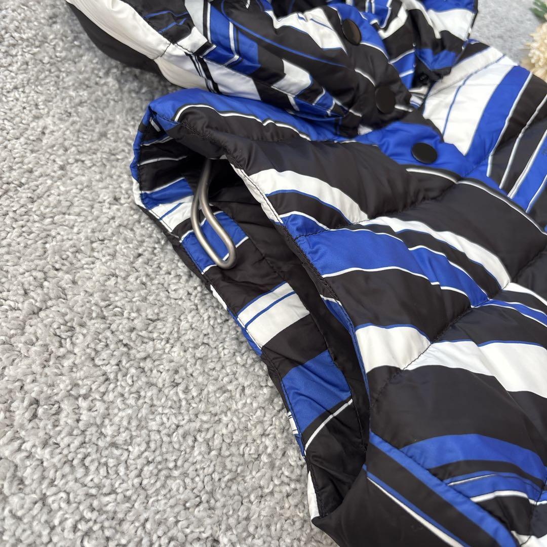 エミリオプッチ　ダウンベスト　プッチ柄　ブルー　フード取り外し　ダウン／フェザー