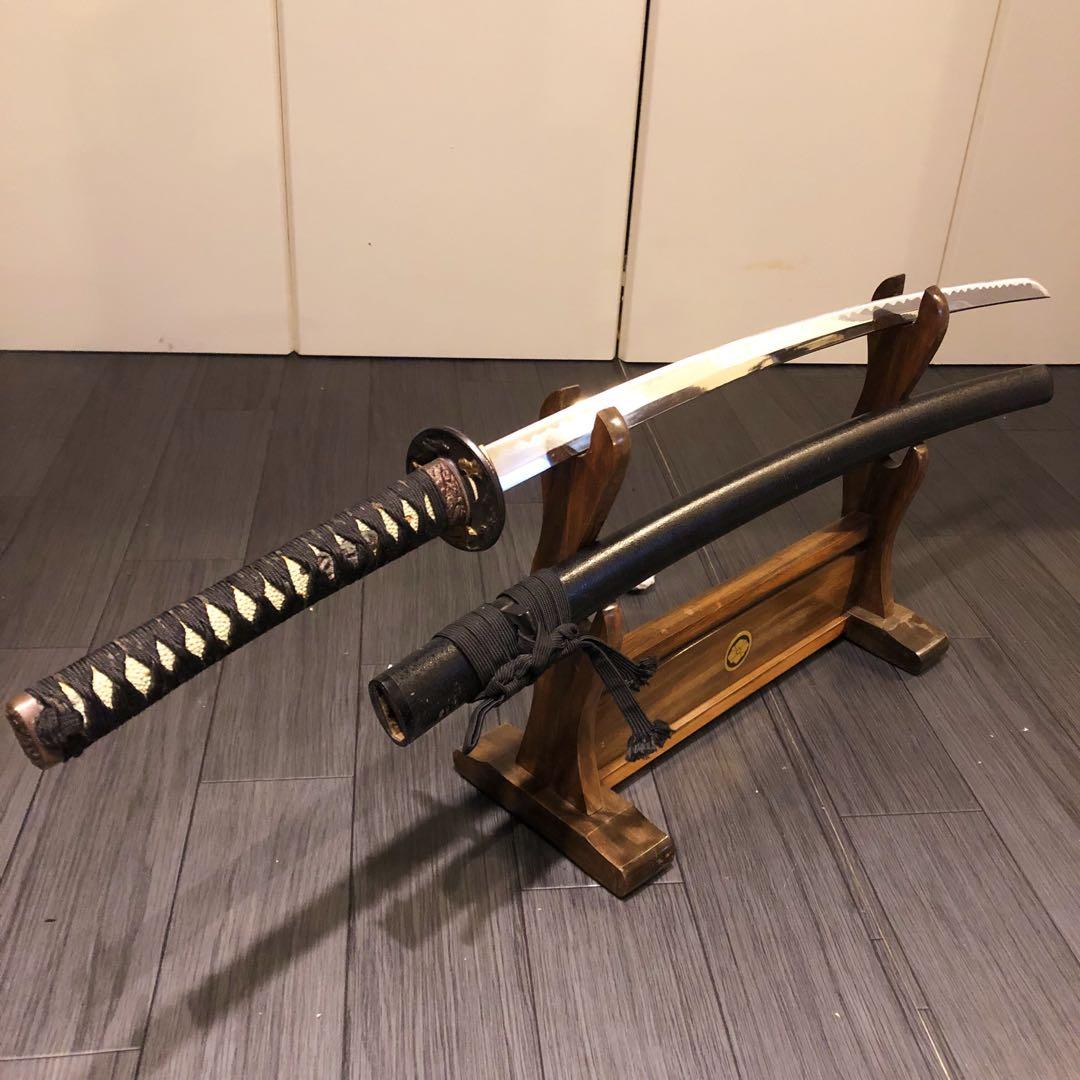 本格模造刀　黒拵え　居合刀　研波刃　合金　本格模擬刀