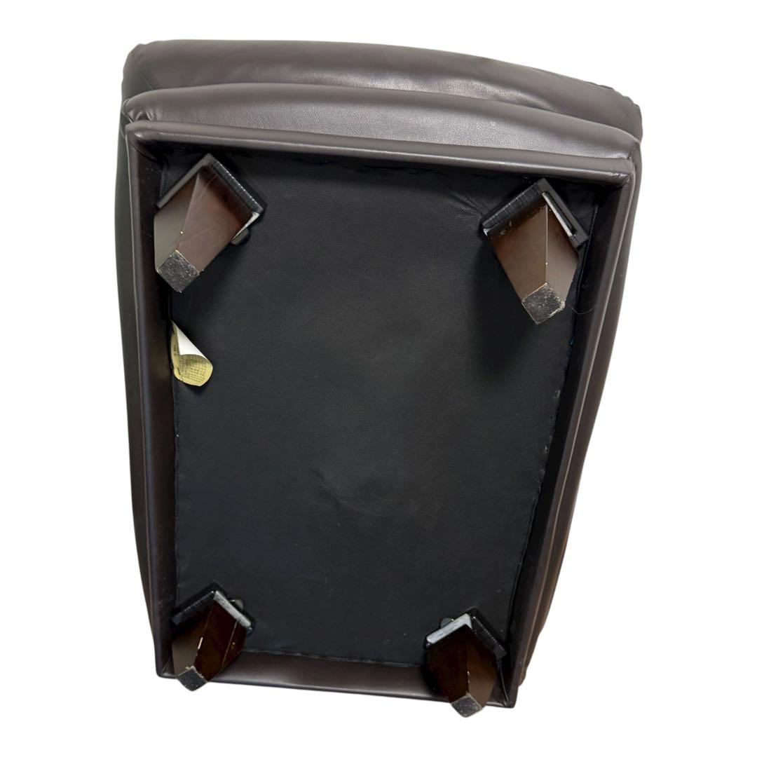 【関家具】レザーオットマン スツール 焦げ茶 合皮 モダンデザイン