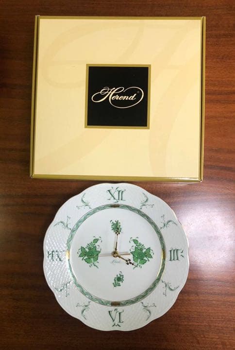 ヘレンド　未使用　アポニーグリーン　掛け時計
