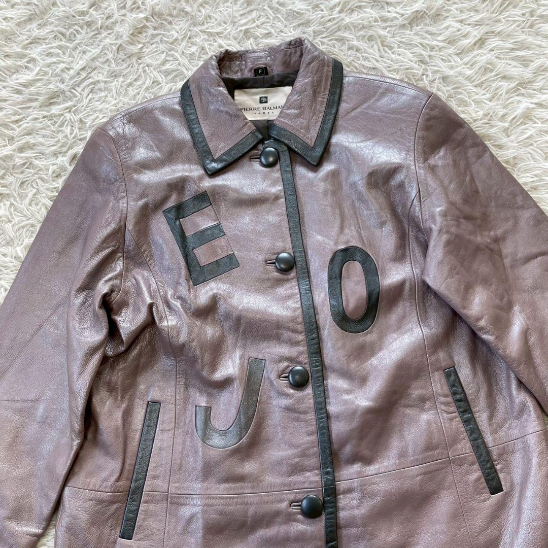 レアデザイン✨PIERRE BALMAIN　ラムレザー　ロング　コート　タグ付き