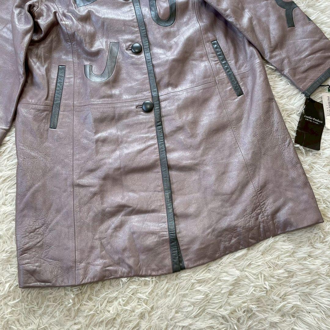 レアデザイン✨PIERRE BALMAIN　ラムレザー　ロング　コート　タグ付き