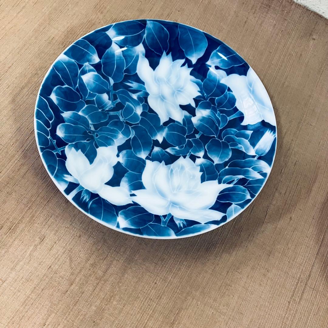 深川製磁　古代バラ　２枚　皿　有田焼　ハンドペイント　古代薔薇