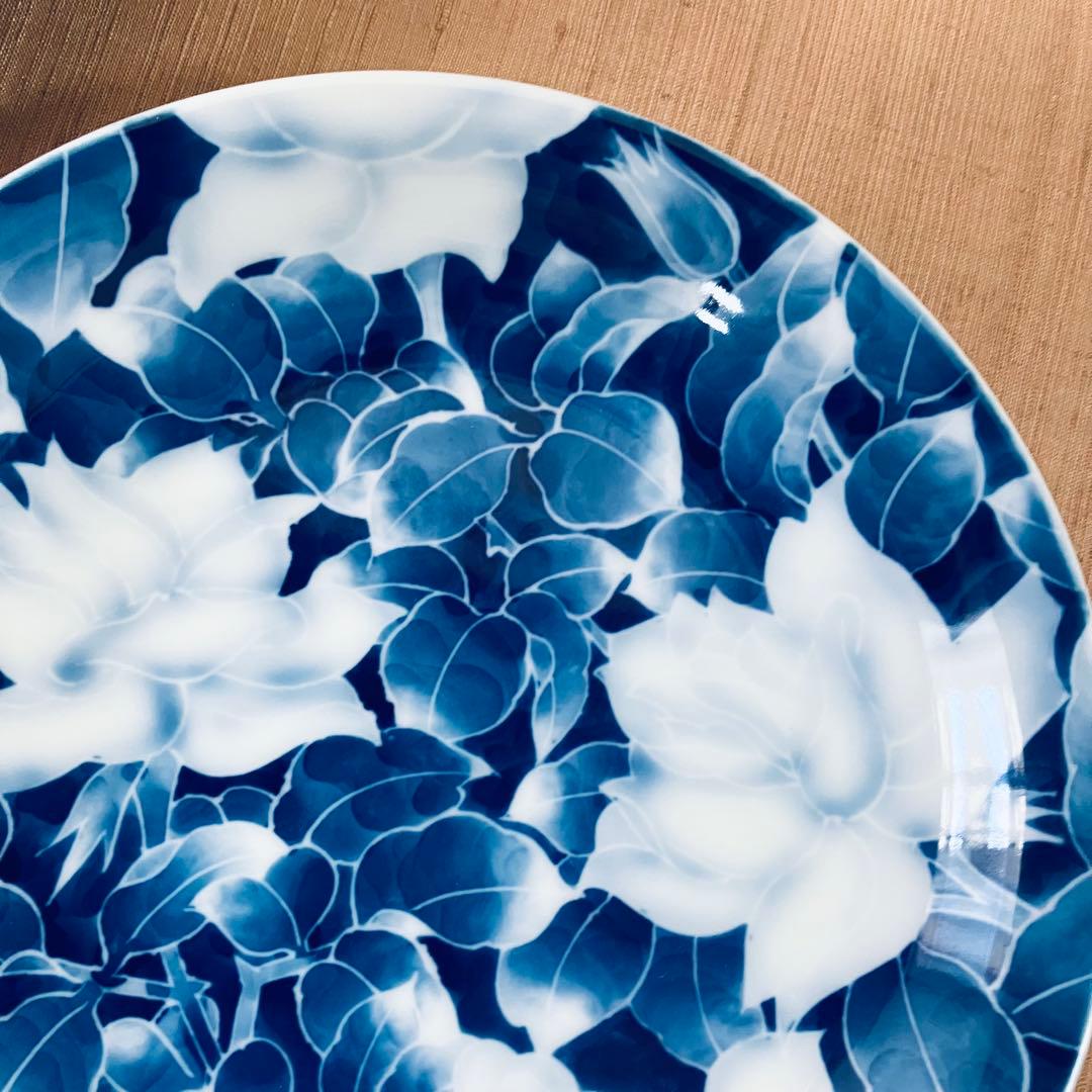 深川製磁　古代バラ　２枚　皿　有田焼　ハンドペイント　古代薔薇