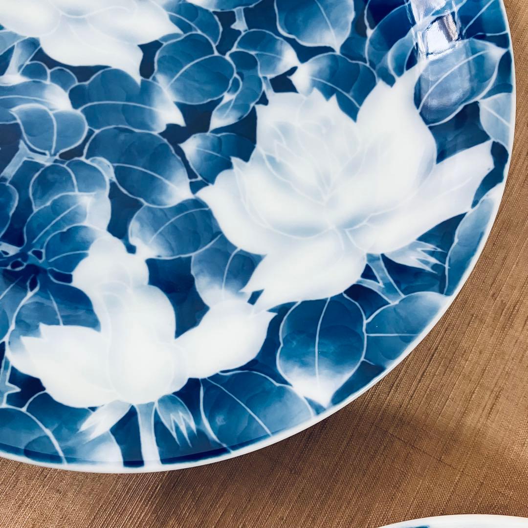 深川製磁　古代バラ　２枚　皿　有田焼　ハンドペイント　古代薔薇