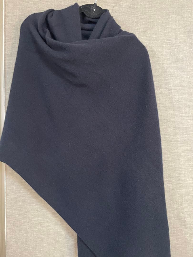 23区イタリア製カシミヤ100%ニットネイビー ショール