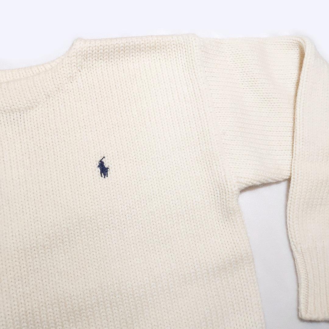ポロラルフローレン✨ローゲージニット ざっくりボリューム 厚手 あったか オフ白