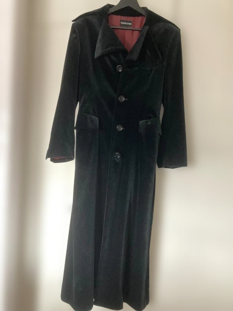 YOSHIYUKI KONISHI 黒 マキシ丈 ベルベットコート