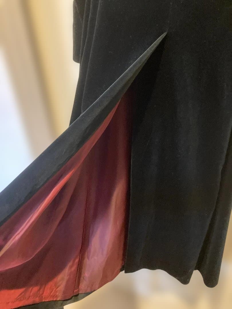 YOSHIYUKI KONISHI 黒 マキシ丈 ベルベットコート