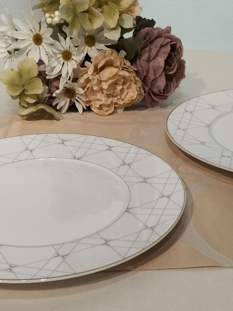 クリスチャンディオール　ディナープレート　2枚　金彩　DIOR食器　カナージュ