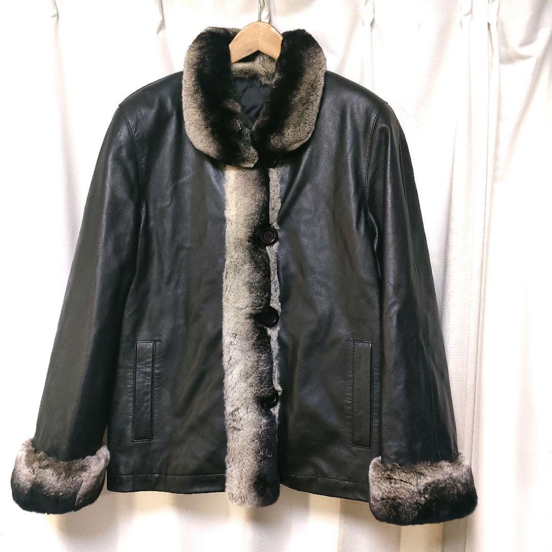 【美品】チンチラ ファー付き リアル レザージャケット
