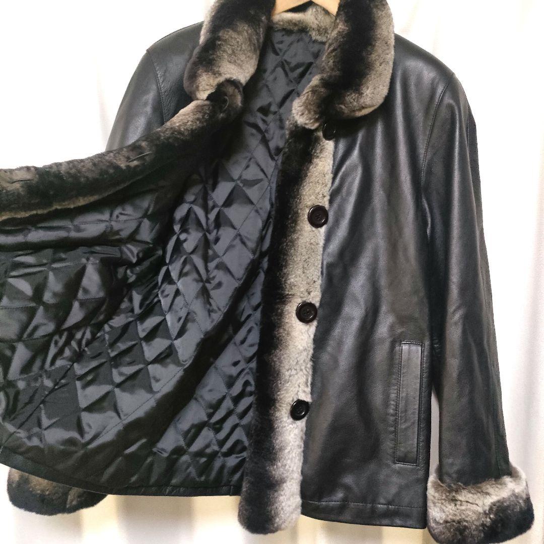 【美品】チンチラ ファー付き リアル レザージャケット