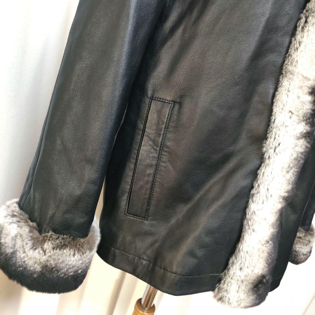 【美品】チンチラ ファー付き リアル レザージャケット