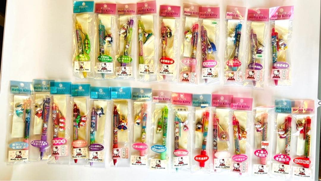 ハローキティ ご当地　限定　シャーペン　ボールペン　北海道　東北　甲信越　25本