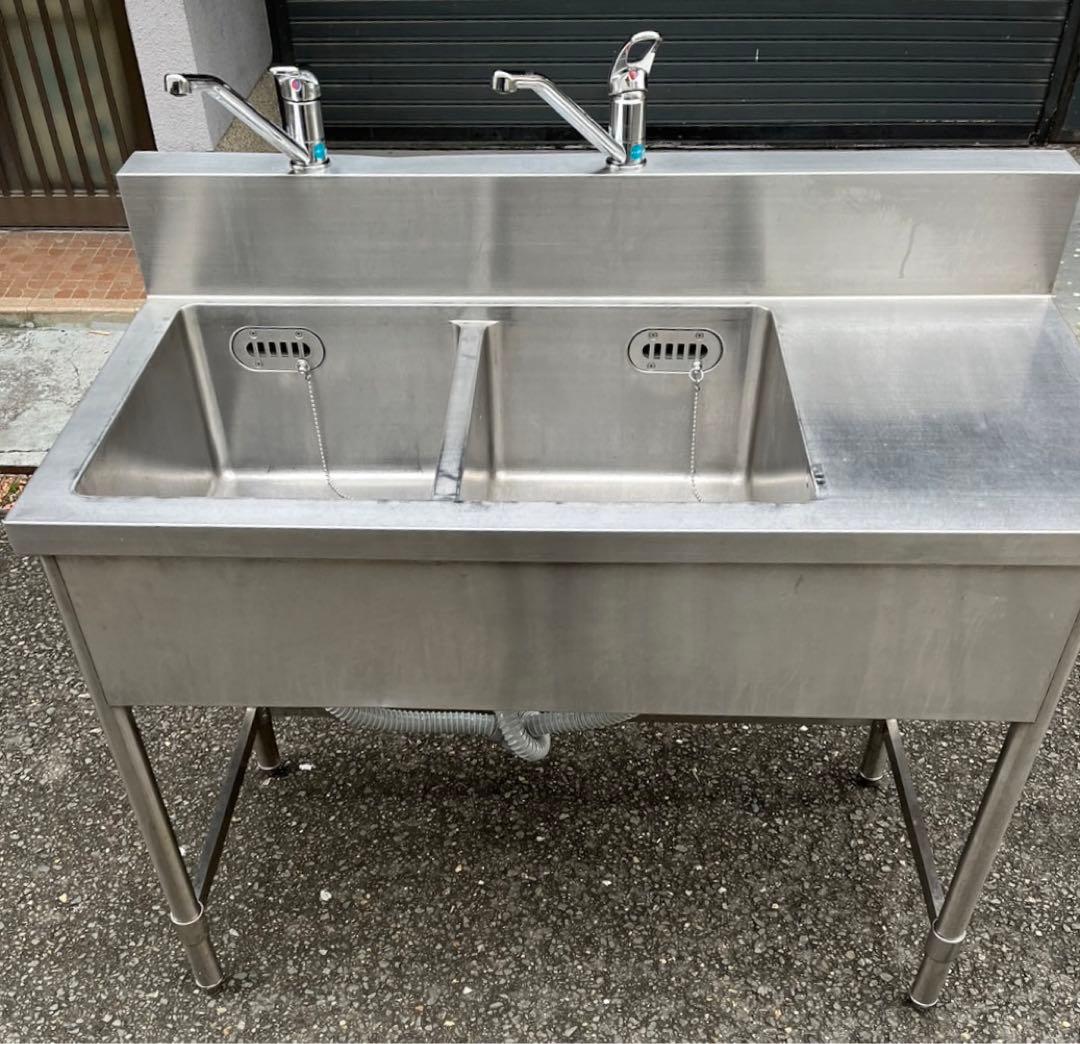 ひ　5点セット 2槽シンク2口蛇口付き 幅1150×奥600×高さ830