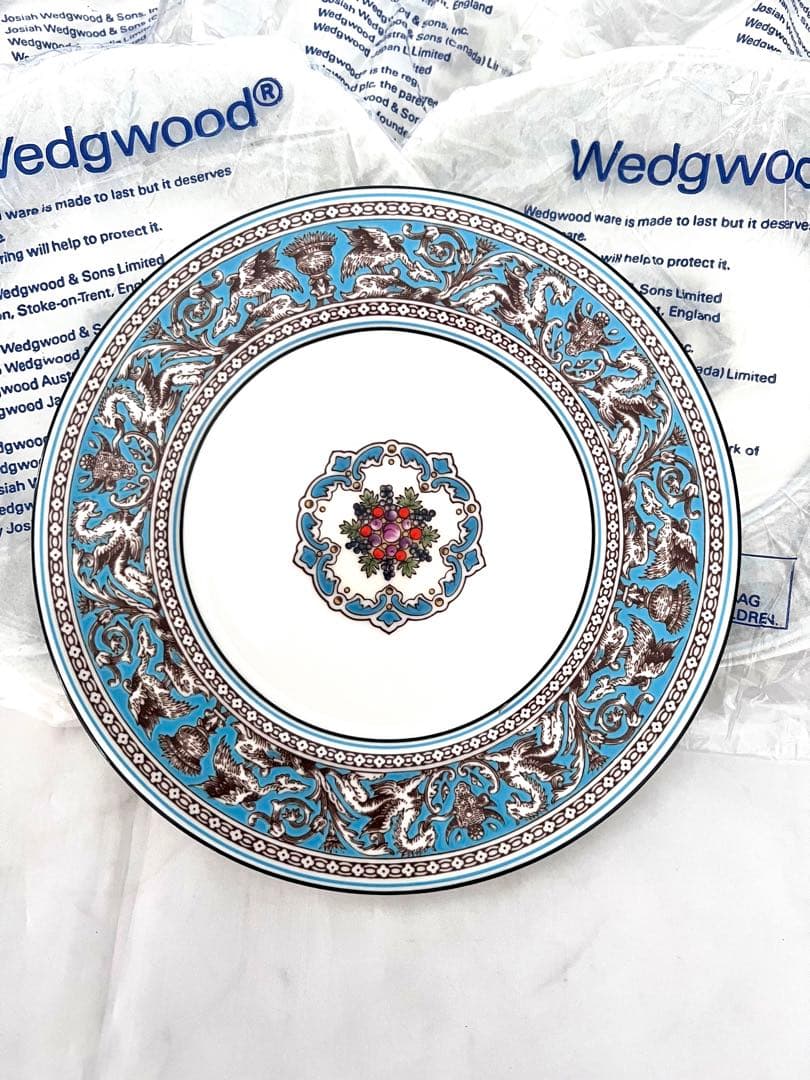未使用 ウェッジウッド フロレンティーン ターコイズ プレート 6枚セット