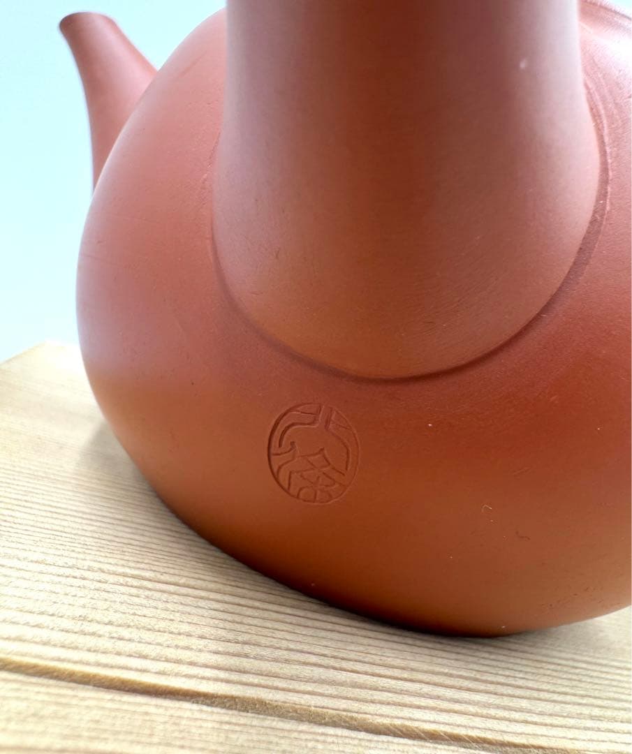 051常滑焼　清水源二　北條　朱泥茶器7点セット　新品未使用品　木箱　共布