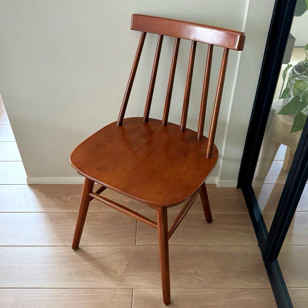 木製ウィンザーチェア【ヴィンテージ調/ブラウン】２脚セット