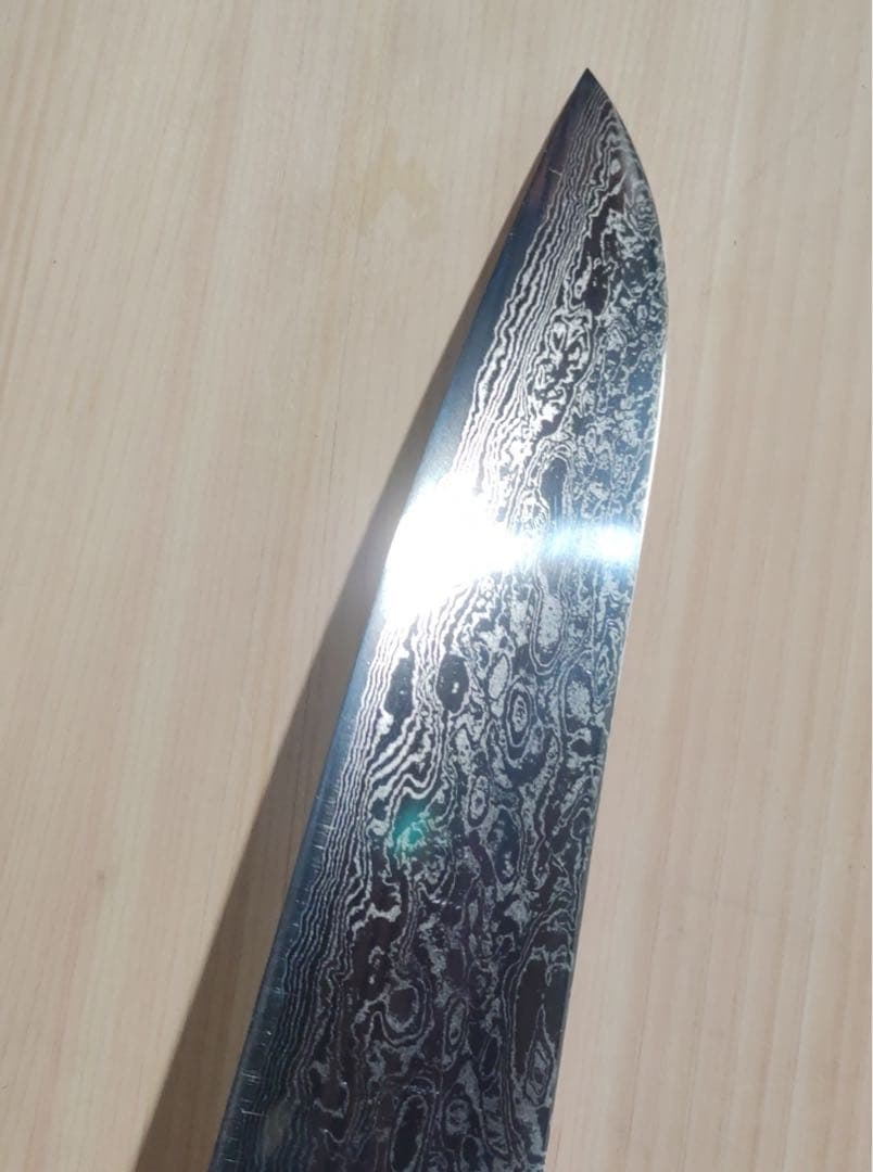 日野浦司作 ダマスカス　ATS34 牛刀　210mm