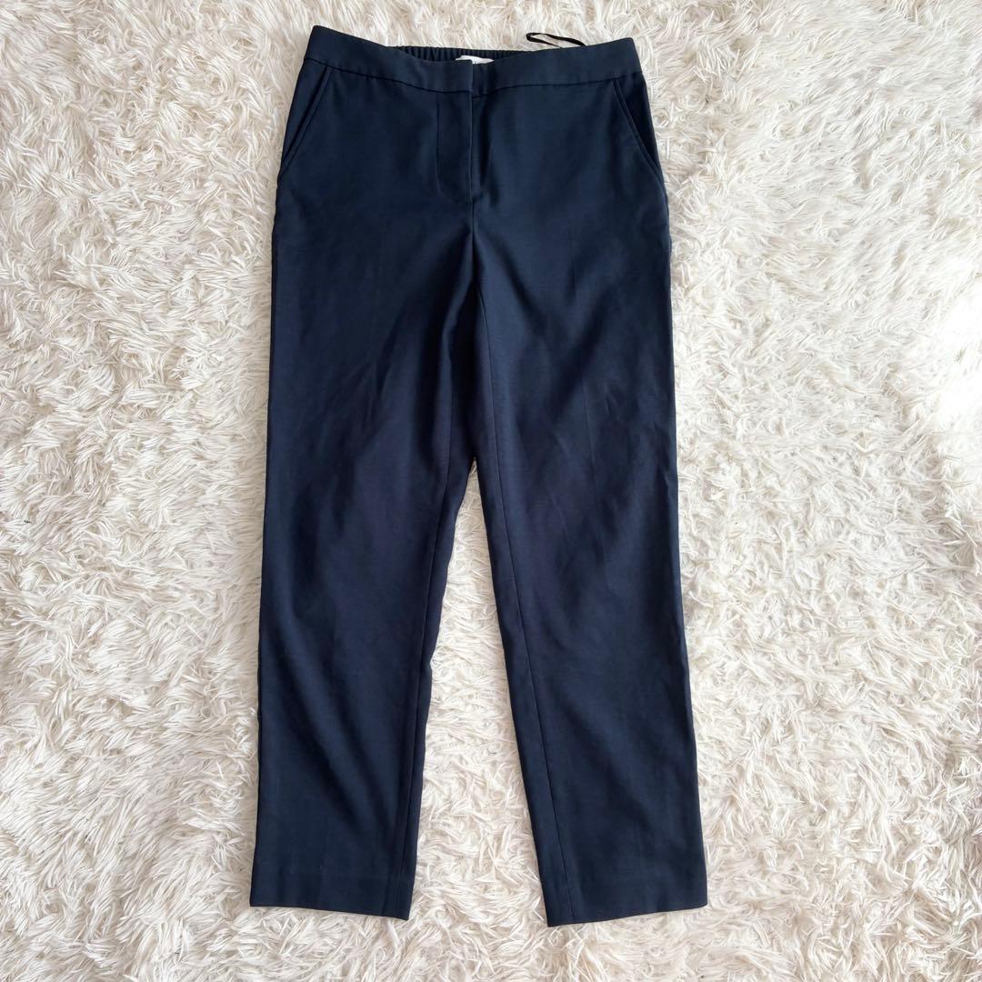 PLST リネンブレンドカラーレスジャケット セットアップ 麻混 ネイビー Ｍ