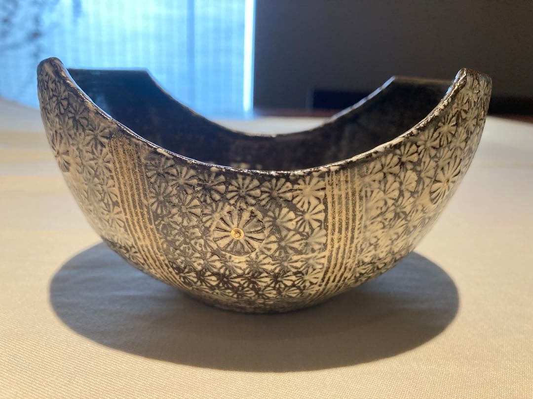 京焼 金彩三島 変わり鉢 4個セット (15cm×12cm)高さ7cm