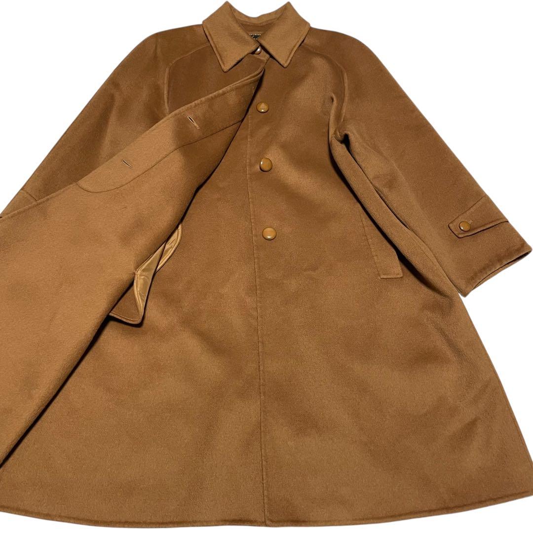 【カシゴラ75%×イタリア製×極美品】マキシ丈比翼チェスターコート キャメルXL
