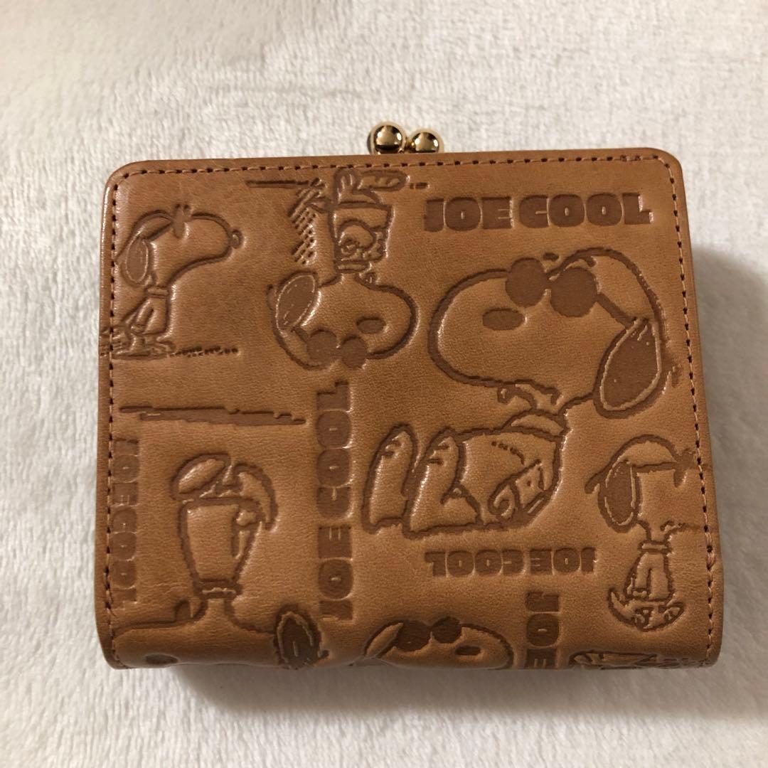 JOE COOL ジョイクール がま口 折財布 スヌーピー 本革 牛革