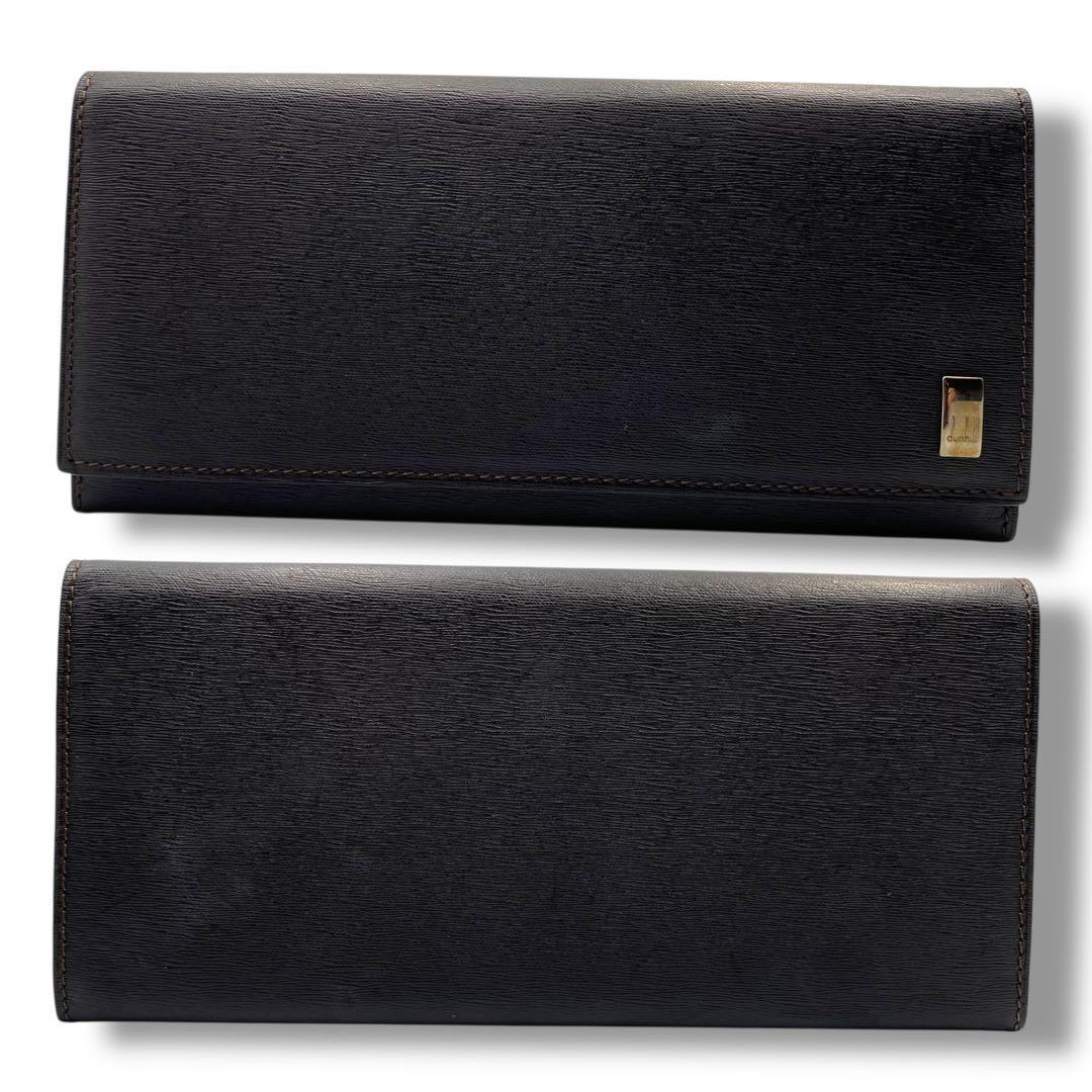 未使用級 Dunhill ダンヒル 長財布 サイドカー オールレザー 黒