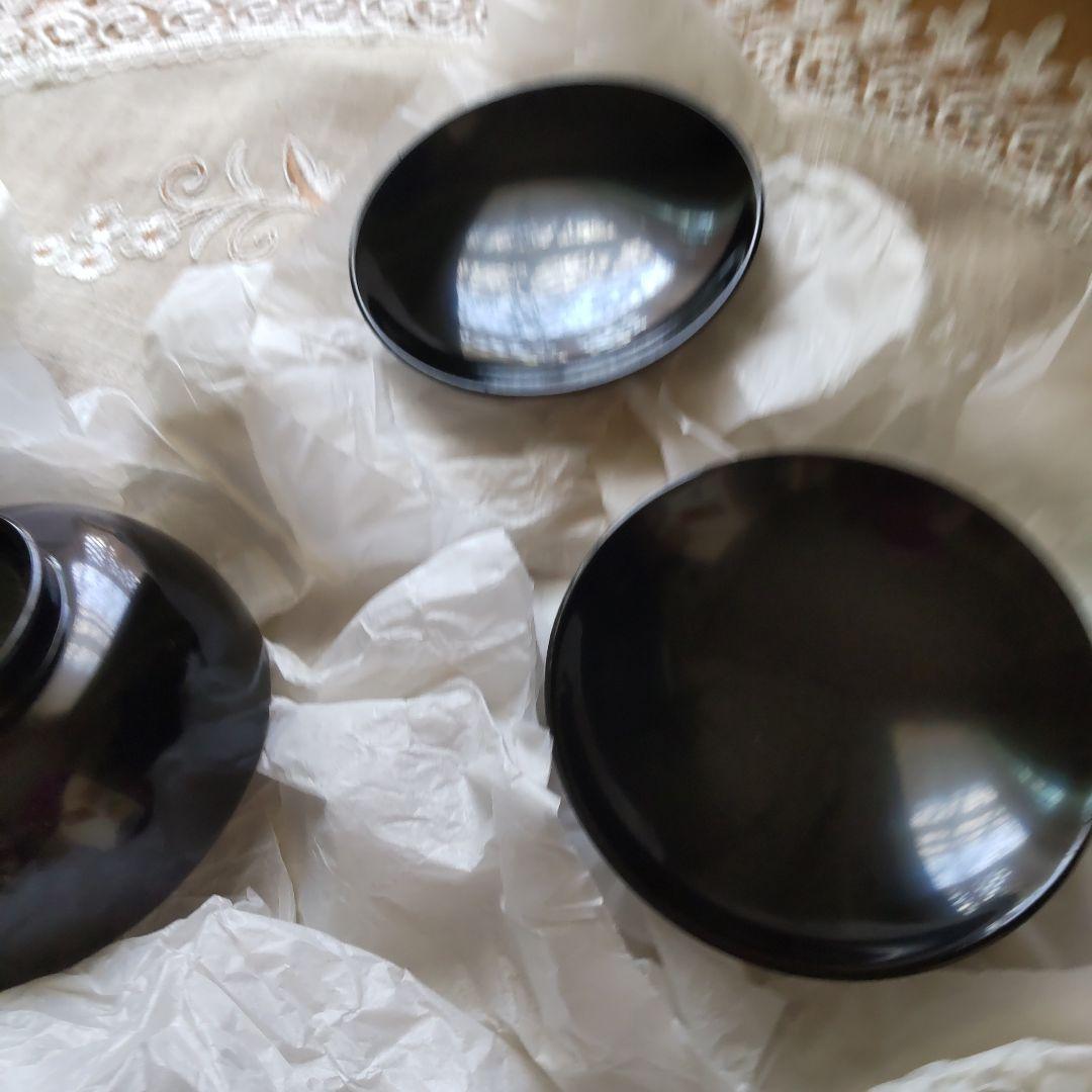浄法寺塗　うるみ工芸　黒い漆器の器　蓋付き　4セット　伝統工芸　新品未使用