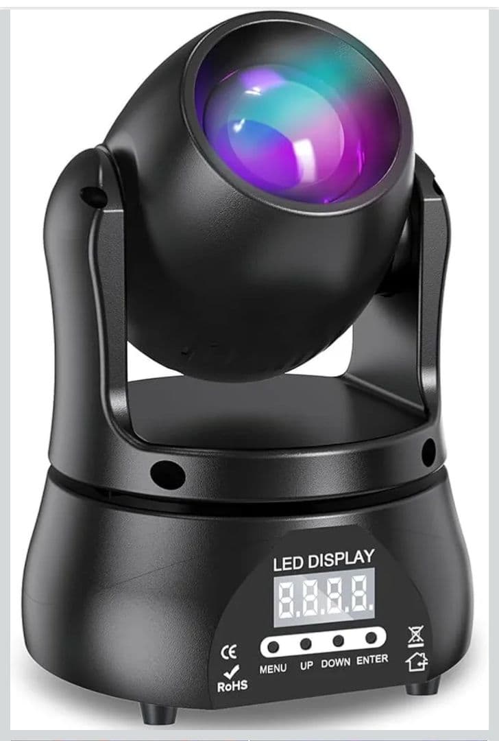LEDムービングヘッド DJライト、40W RGBW ビームステージライト。DM