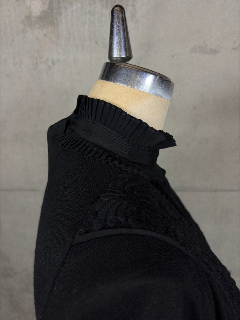 FENDI 刺繍 ワンピース｜フリル ハイネックAライン イタリア製