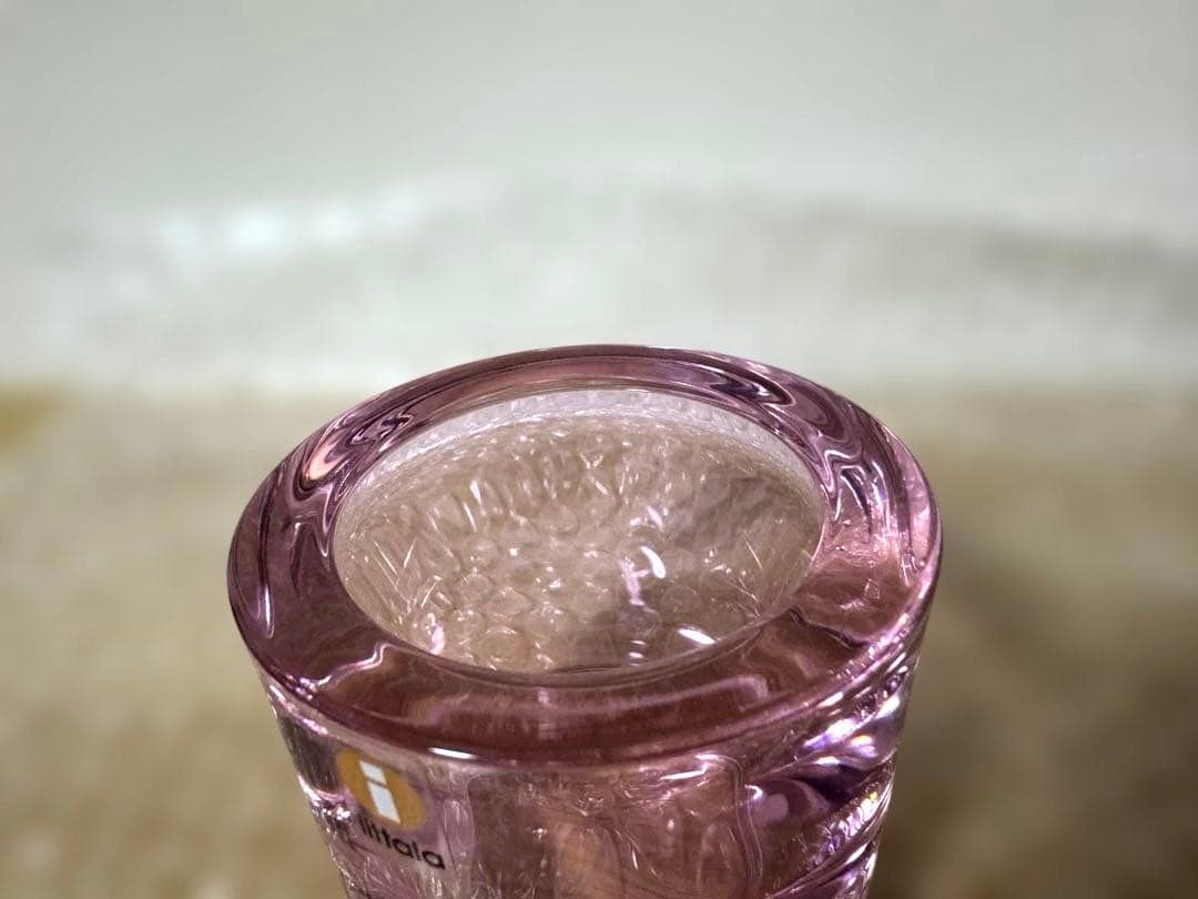  kivi ガラスキャンドルホルダー 2個セット　黄色　薄ピンク