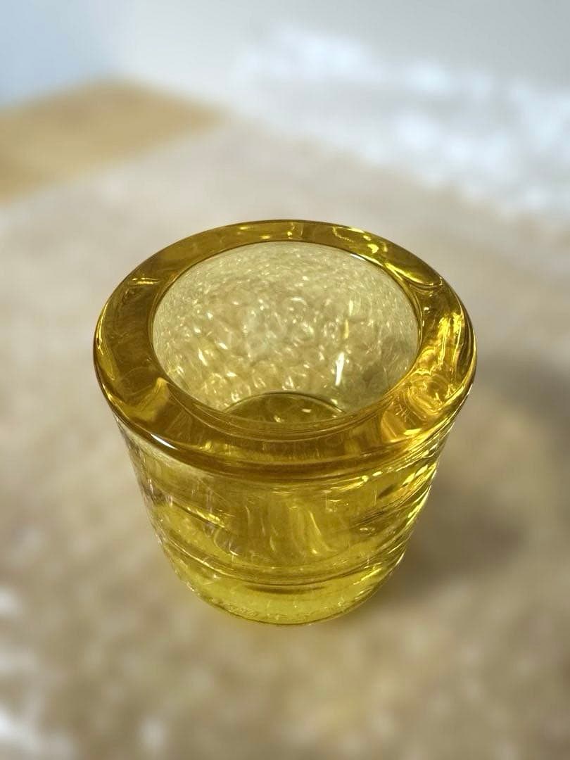  kivi ガラスキャンドルホルダー 2個セット　黄色　薄ピンク