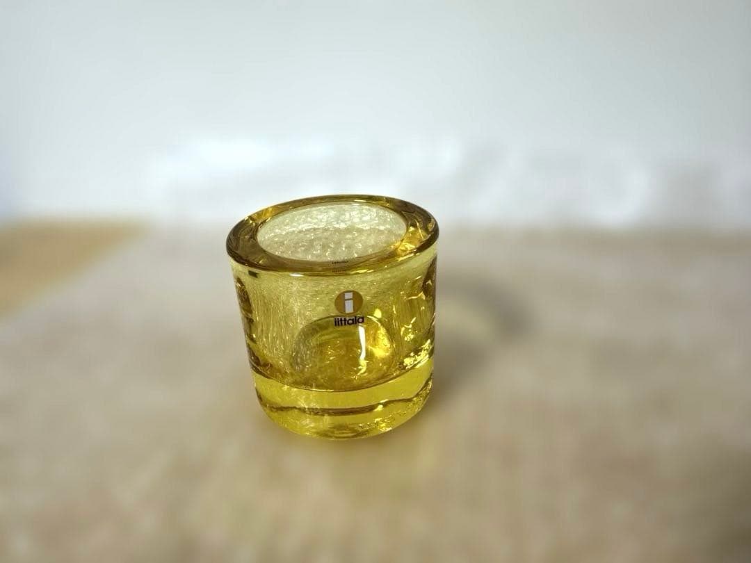  kivi ガラスキャンドルホルダー 2個セット　黄色　薄ピンク